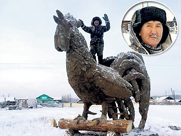 В якутском селе появилась гигантская фигура из навоза